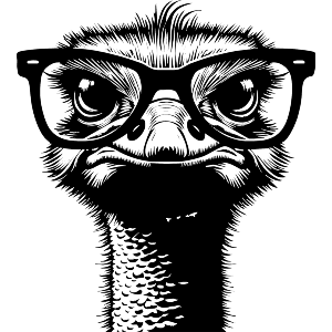 Ostrich Wearing Glasses