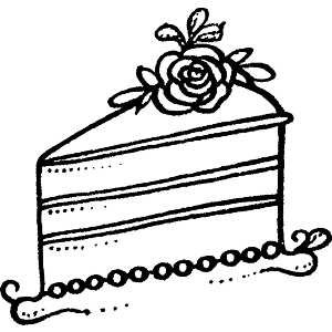 Slice Cake with Flower