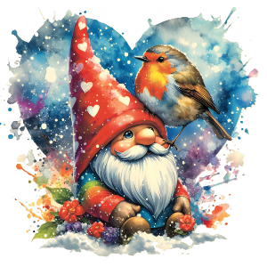 Garden Gnome & Robin