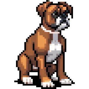 Pixel Art Boxer Dog