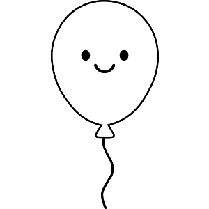 Happy Balloon Outline