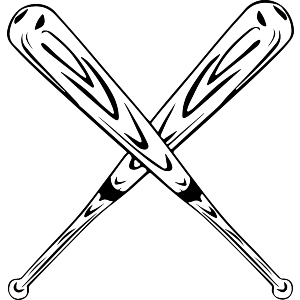 Crossed Baseball Bats 