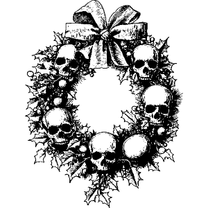 Gothic Skull Christmas Wreath