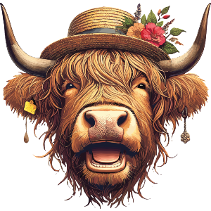 Glamorous Highland Cow