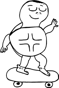 Turtle On Skateboard