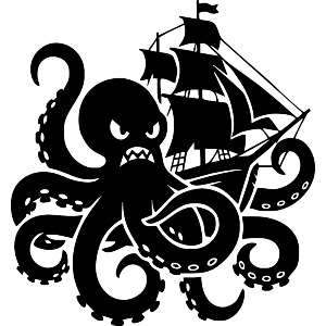 Angry Octopus Attacking Ship