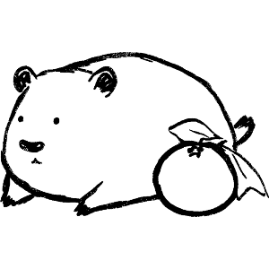 Chubby Hamster with fruit