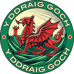 Circular Wales Flag With Inscription