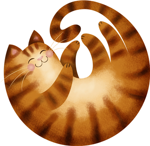 Curled Up Ginger Cat
