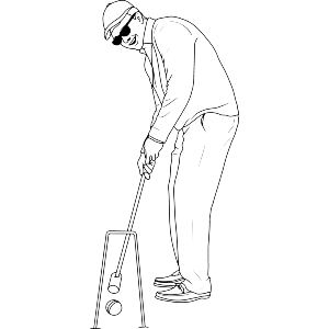 Man Playing Croquet