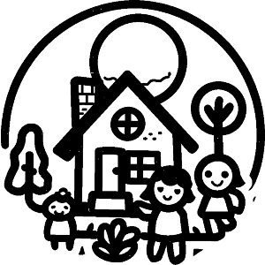 House with Kids Doodle