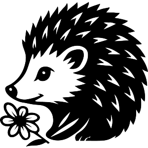 Hedgehog Sniffing A Flower