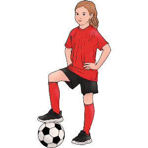 Football Girl Red Uniform