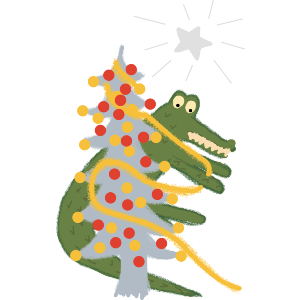 Christmas Decorating For Crocodile 