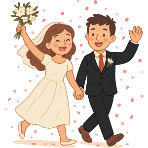 Happy Wedding Couple