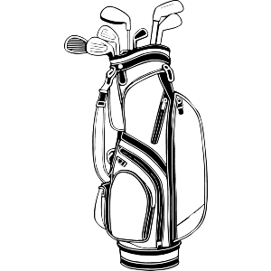 Golf Bag Filled with Irons and Woods