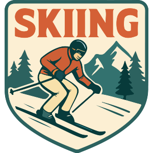Skiing Emblem Mountains