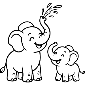 Mother Elephant & Baby