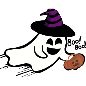 Cute Ghost Saying Boo