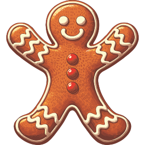 Gingerbread Man With Red Buttons