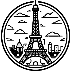 Eiffel Tower in Circle Frame
