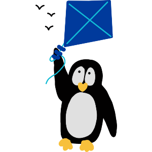 Penguin Flying With The Birds