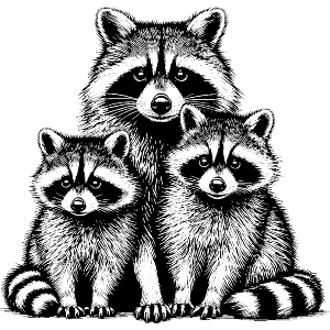 Raccoon Family