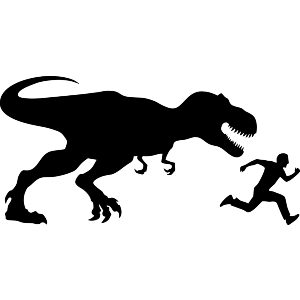 T Rex Chasing Running Man