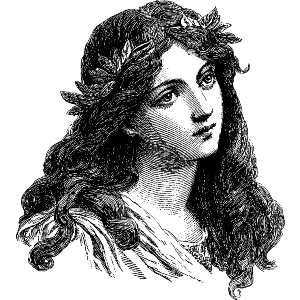 Vintage Woman with Long Hair Portrait