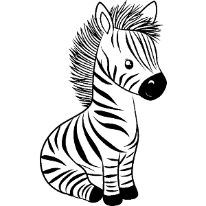 Cute Baby Zebra Sitting