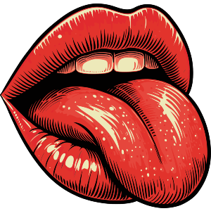 Red Lips Tongue Out