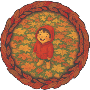 Playing in Autumn Leaves