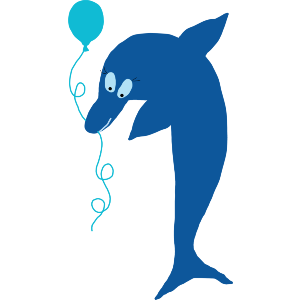 Dolphin With A Birthday Balloon