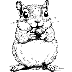Cute Chipmunk with Nuts