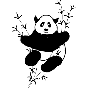 Panda Sitting Amongst The Bamboo 