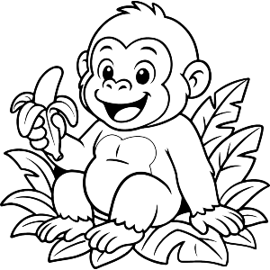 Gorilla Eating a Banana