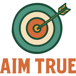 Aim True Target With Arrow And Slogan