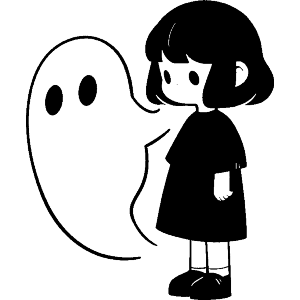 Kawaii Girl with Ghost 