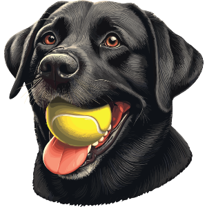 Black Labrador With Ball