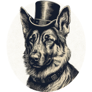 German Shepherd with Top Hat 