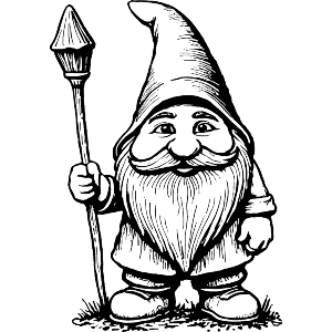Garden Gnome With Staff