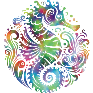 Colourful Seahorse Motif
