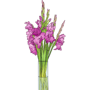Vase Of Gladiolus Flowers