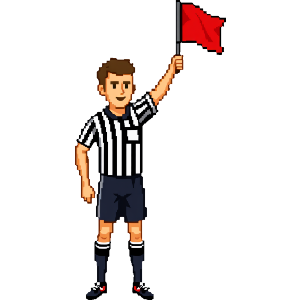 Referee with Penalty Flag