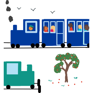 At the train station