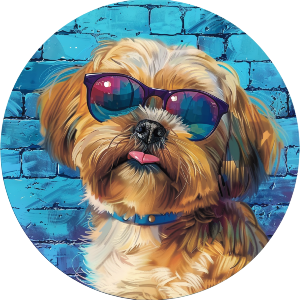 Shih Tzu Dog Wearing Sunglasses