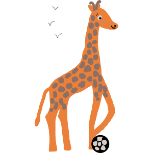 Giraffe Playing Football 