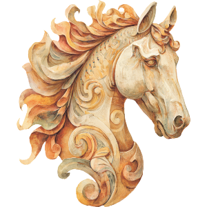 Wooden Horse Bust
