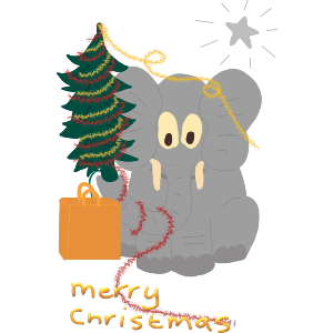 Elephant Delivering Christmas 