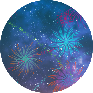 Fireworks on a Starry Night